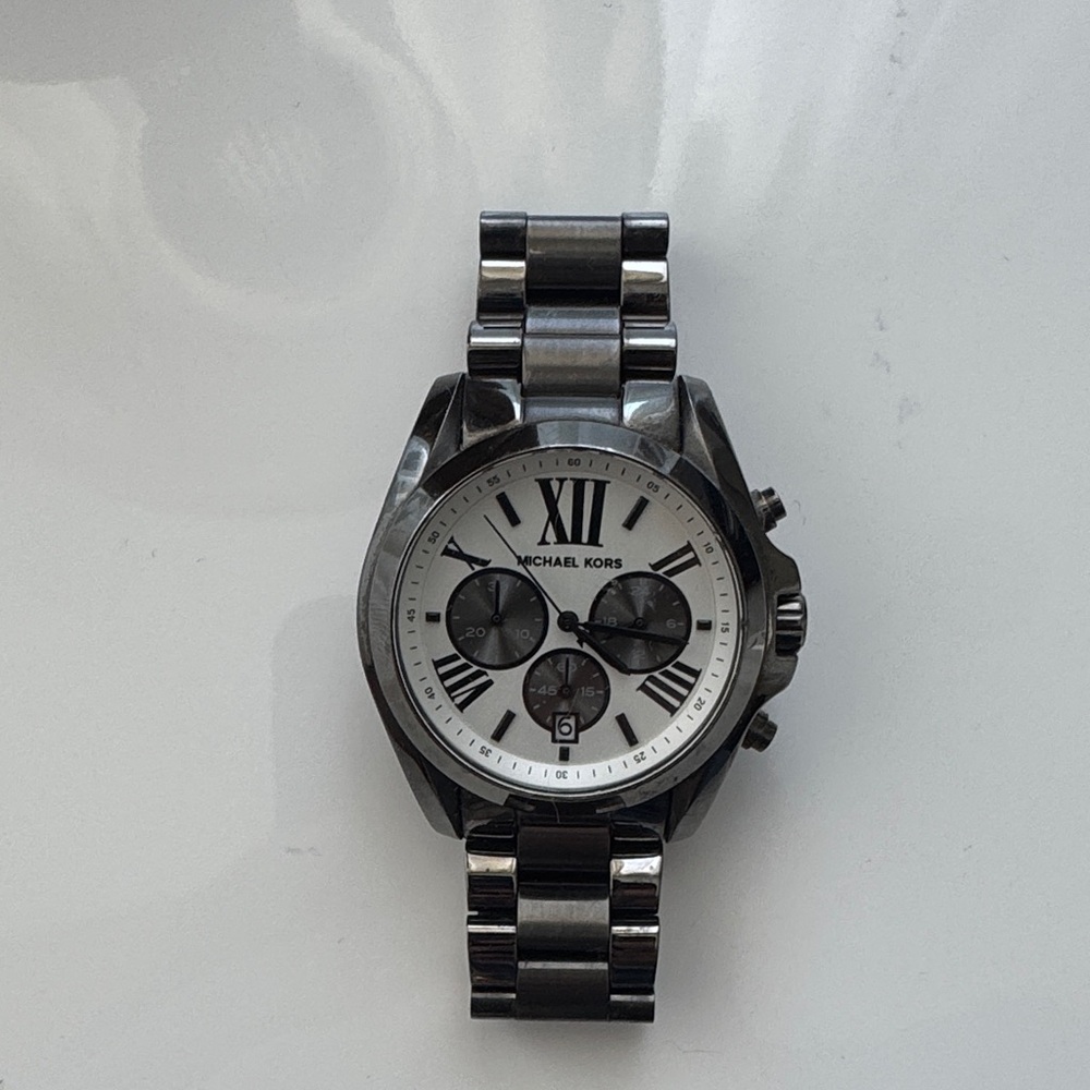 Michael Kors Black and Silver Chronograph Watch